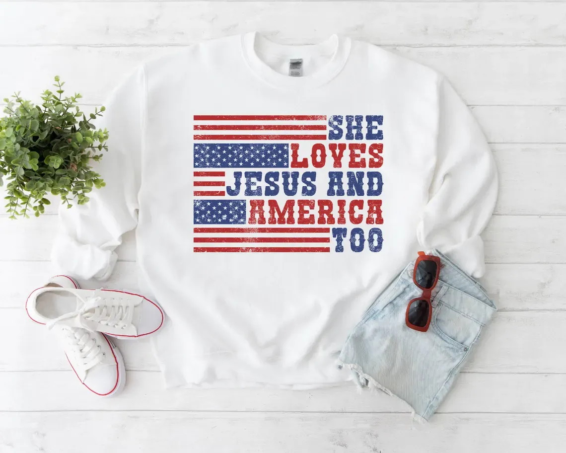 She Loves Jesus And America Too Sweatshirt