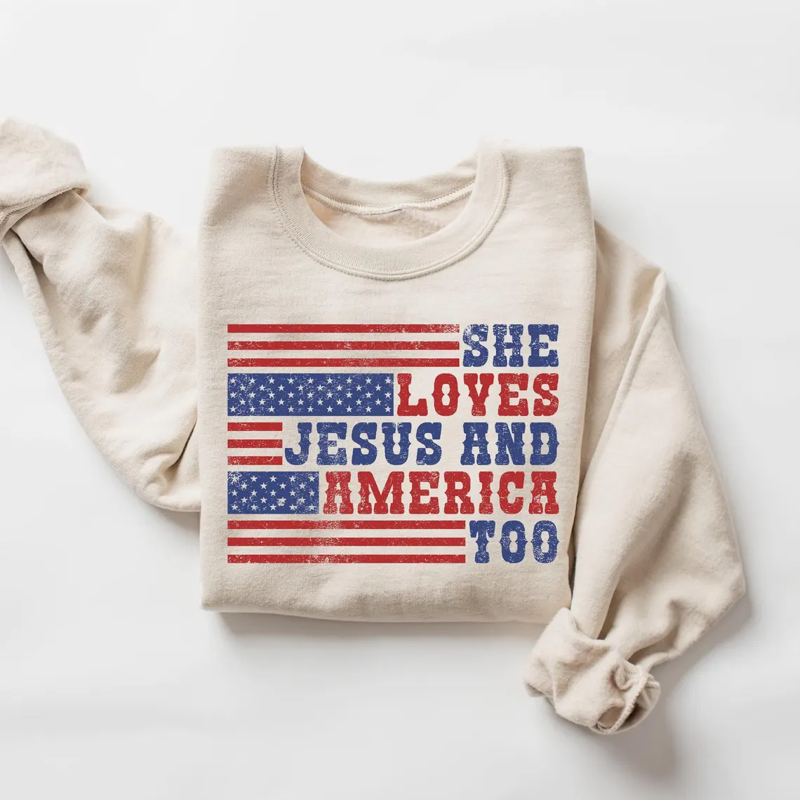 She Loves Jesus And America Too Sweatshirt