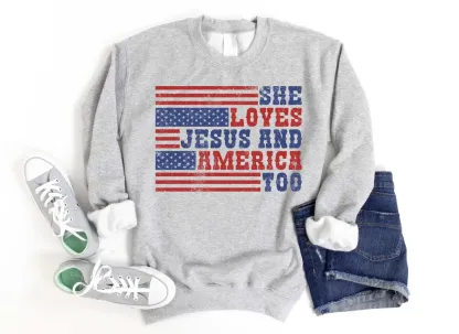 She Loves Jesus And America Too Sweatshirt