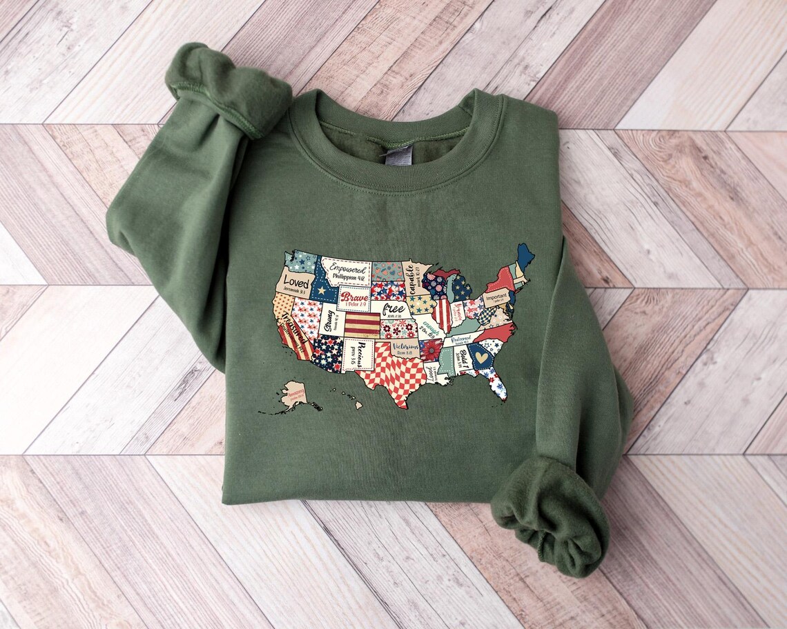 Retro America USA Map Sweatshirt