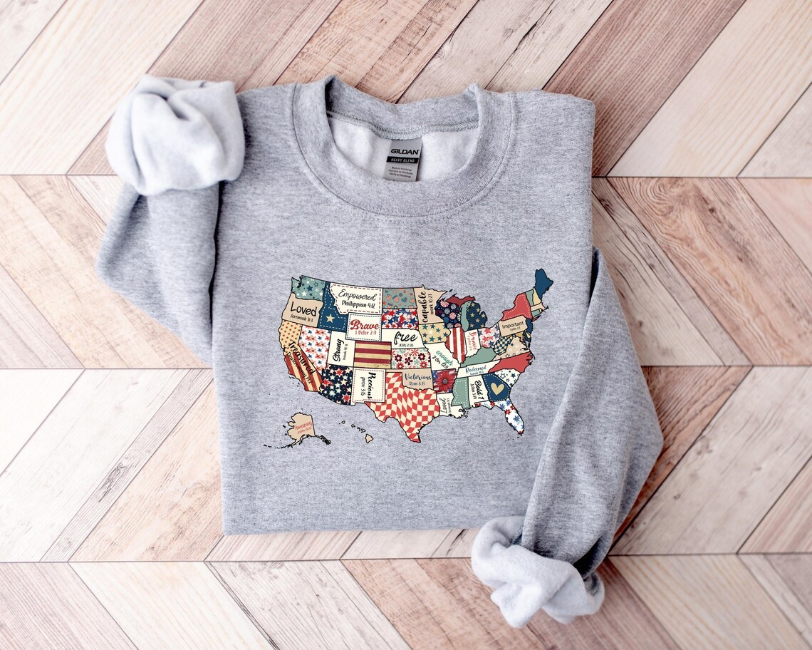 Retro America USA Map Sweatshirt