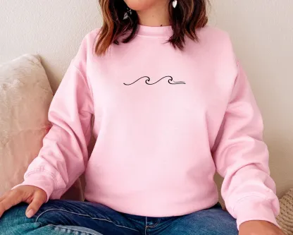 Minimalist Ocean Waves Sweatshirt