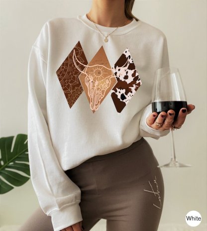 Boho Bull Skull Sweatshirt