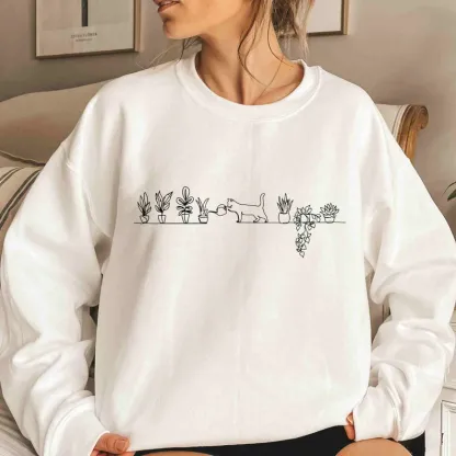 Cat Watering Plants Sweatshirt
