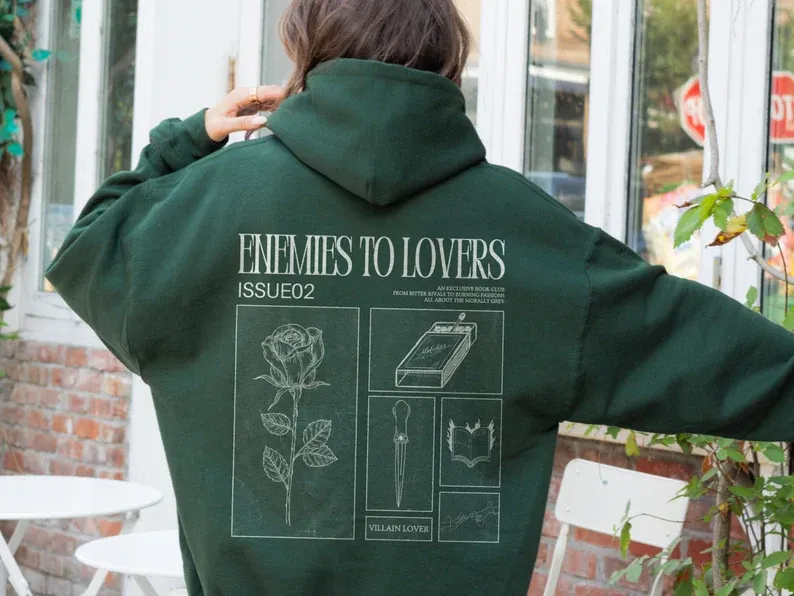 Enemies to Lovers Hoodie Morally Grey Romantasy Sweatshirt