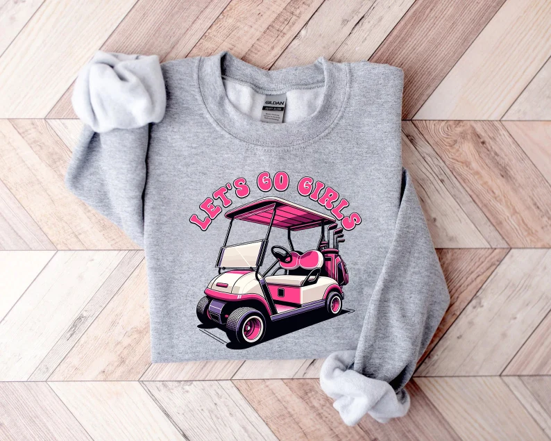 Let's Go Girls Pink Golf Cart Sweater