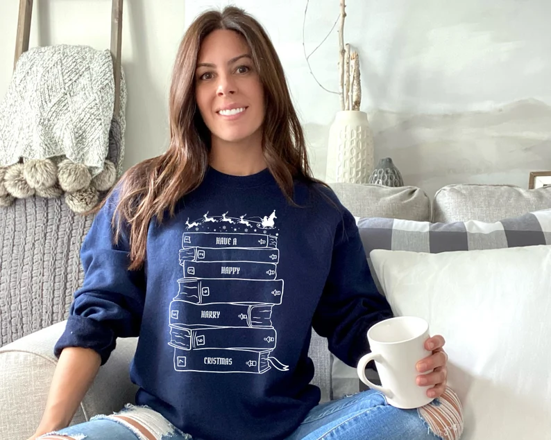 Christmas Wizard Book Lover Sweatshirt