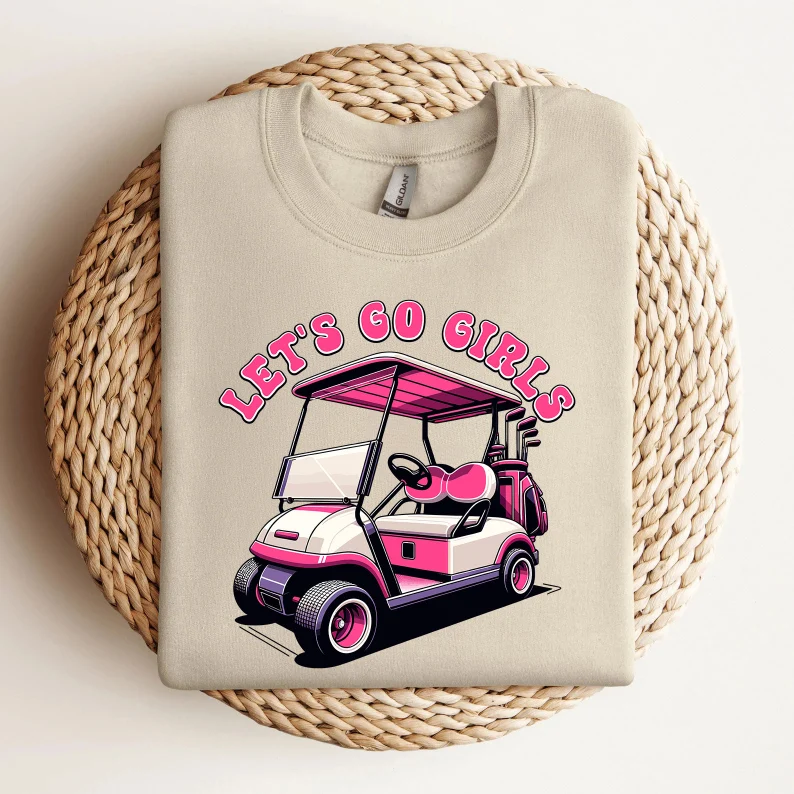 Let's Go Girls Pink Golf Cart Sweater