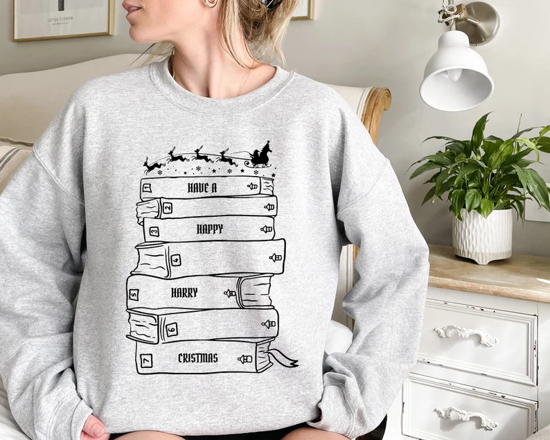 Christmas Wizard Book Lover Sweatshirt