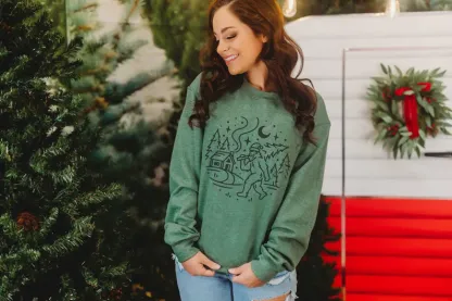 Bigfoot Christmas Tree Sweatshirts for Winter