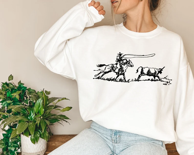 Cowboy Roping Western Sweatshirt