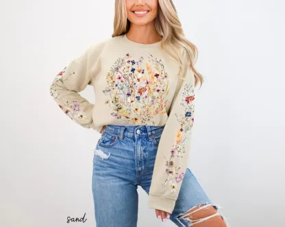 Vintage Pressed Flowers Sweatshirt