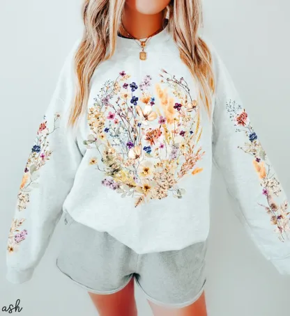 Vintage Pressed Flowers Sweatshirt