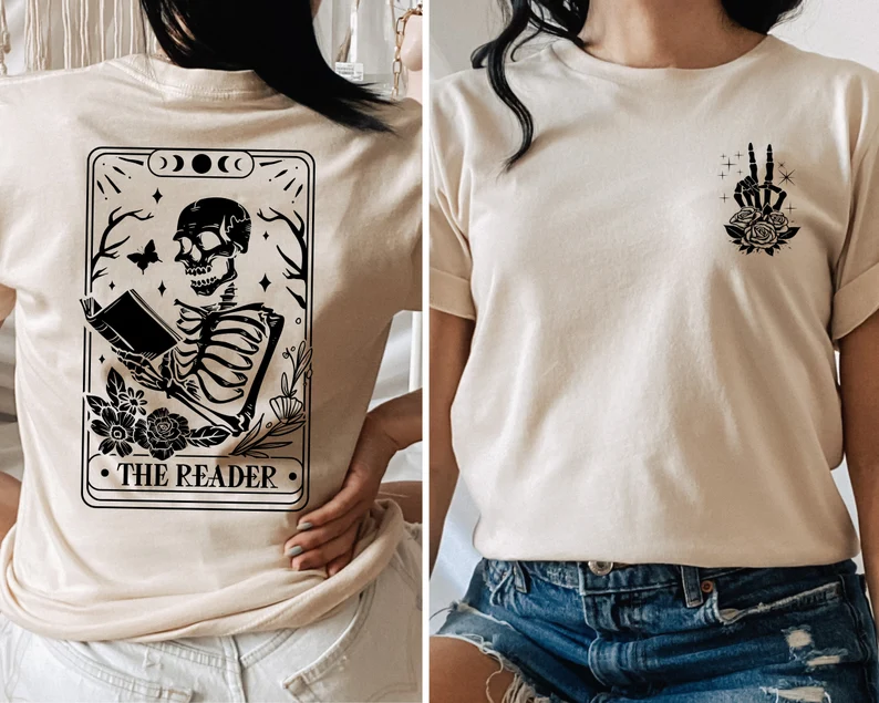 The Reader Tarot Card Front And Back Printing Shirt