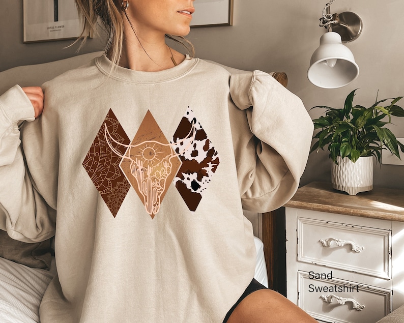 Boho Bull Skull Sweatshirt