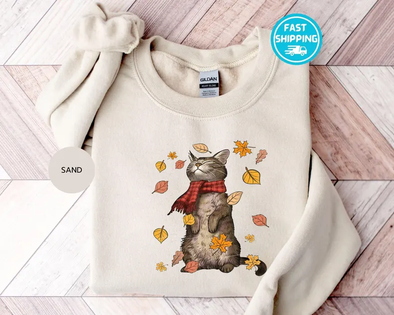 Cats Autumn Fall Sweatshirt