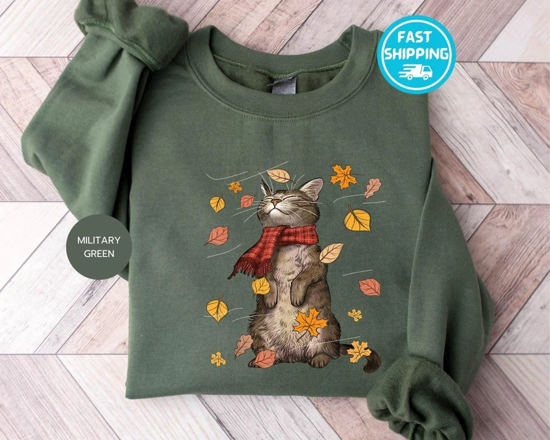 Cats Autumn Fall Sweatshirt