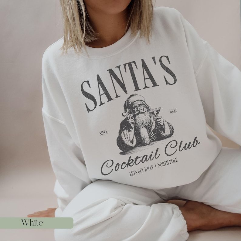 Santas Cocktail Club Christmas Sweatshirt