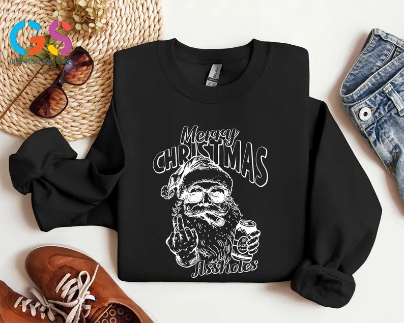  Santa Claus Middle Finger Sweatshirt
