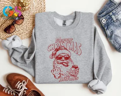  Santa Claus Middle Finger Sweatshirt