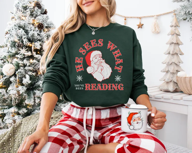 Bookish Christmas Pullover Sweatshirt