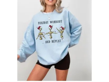 Funny Christmas Sweatshirt Wine Lover Gift