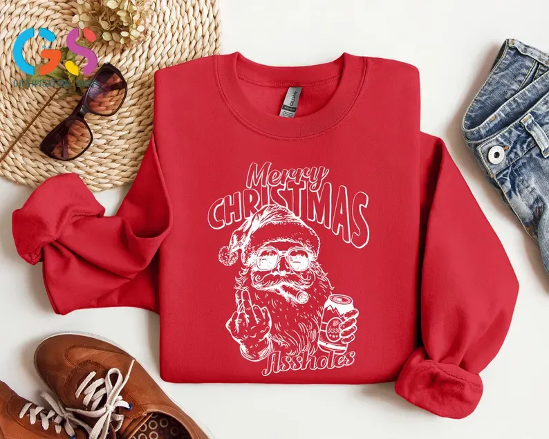  Santa Claus Middle Finger Sweatshirt