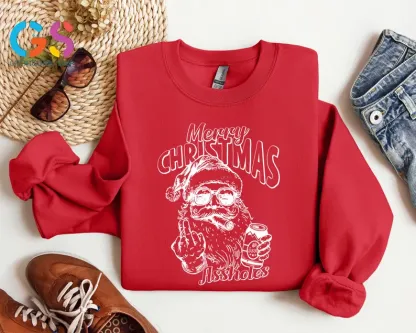  Santa Claus Middle Finger Sweatshirt