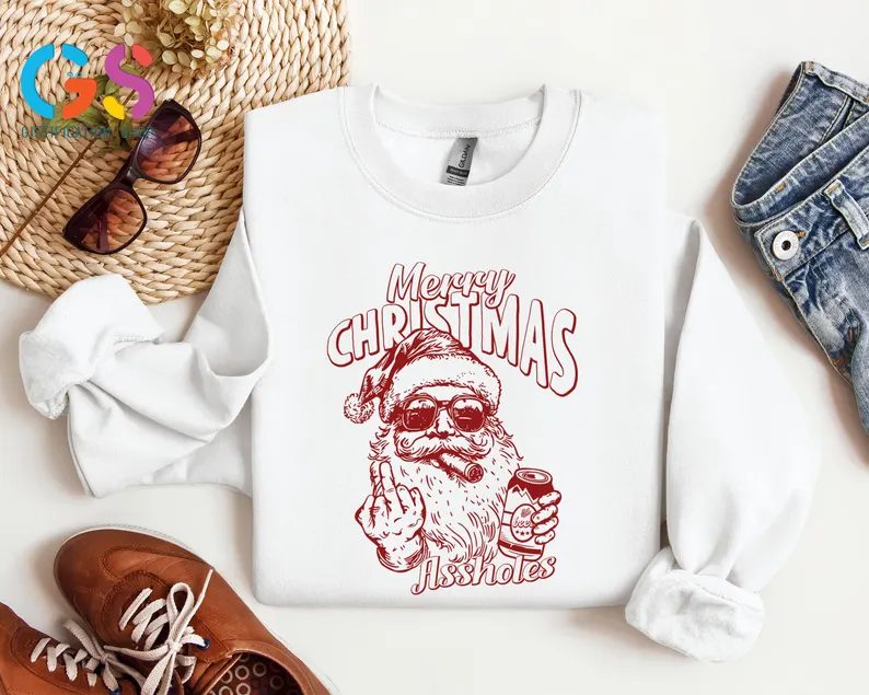  Santa Claus Middle Finger Sweatshirt