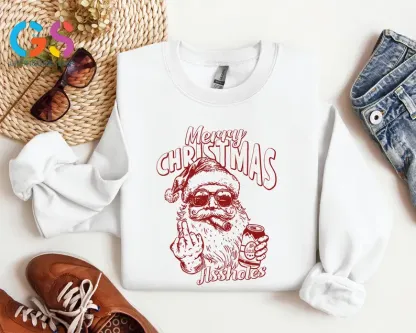  Santa Claus Middle Finger Sweatshirt