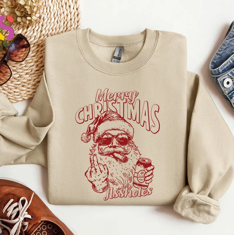  Santa Claus Middle Finger Sweatshirt