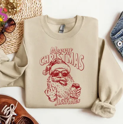  Santa Claus Middle Finger Sweatshirt