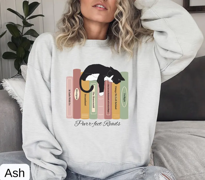 Book Sweatshirt for Cat Lovers
