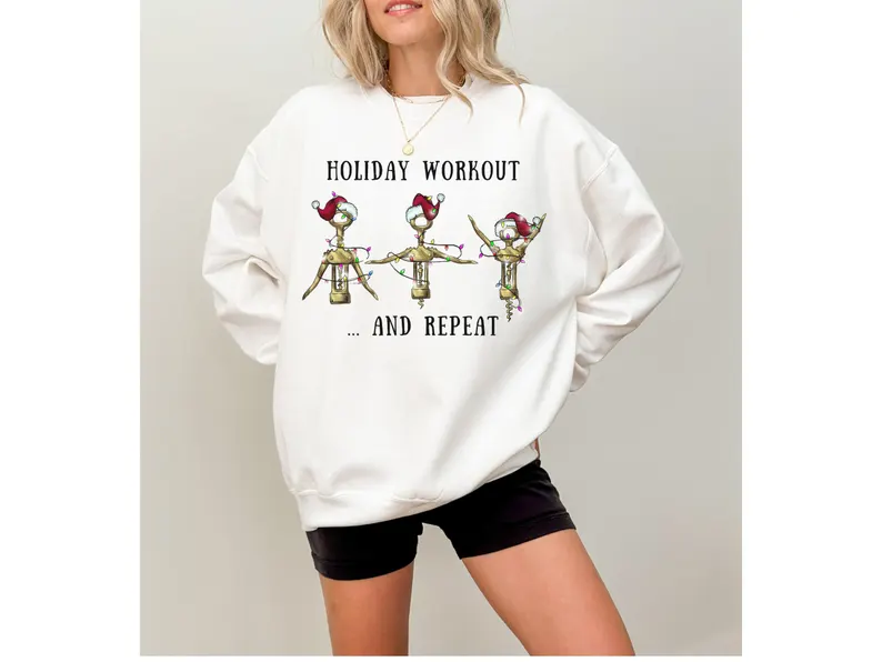 Funny Christmas Sweatshirt Wine Lover Gift