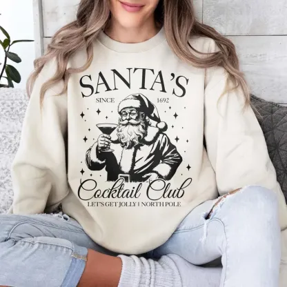 Santas Cocktail Club Christmas Sweatshirt