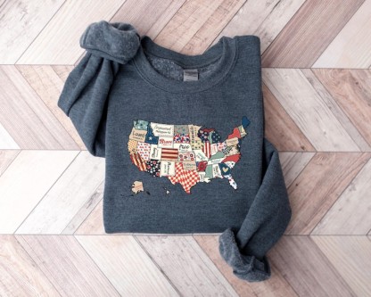 Retro America USA Map Sweatshirt