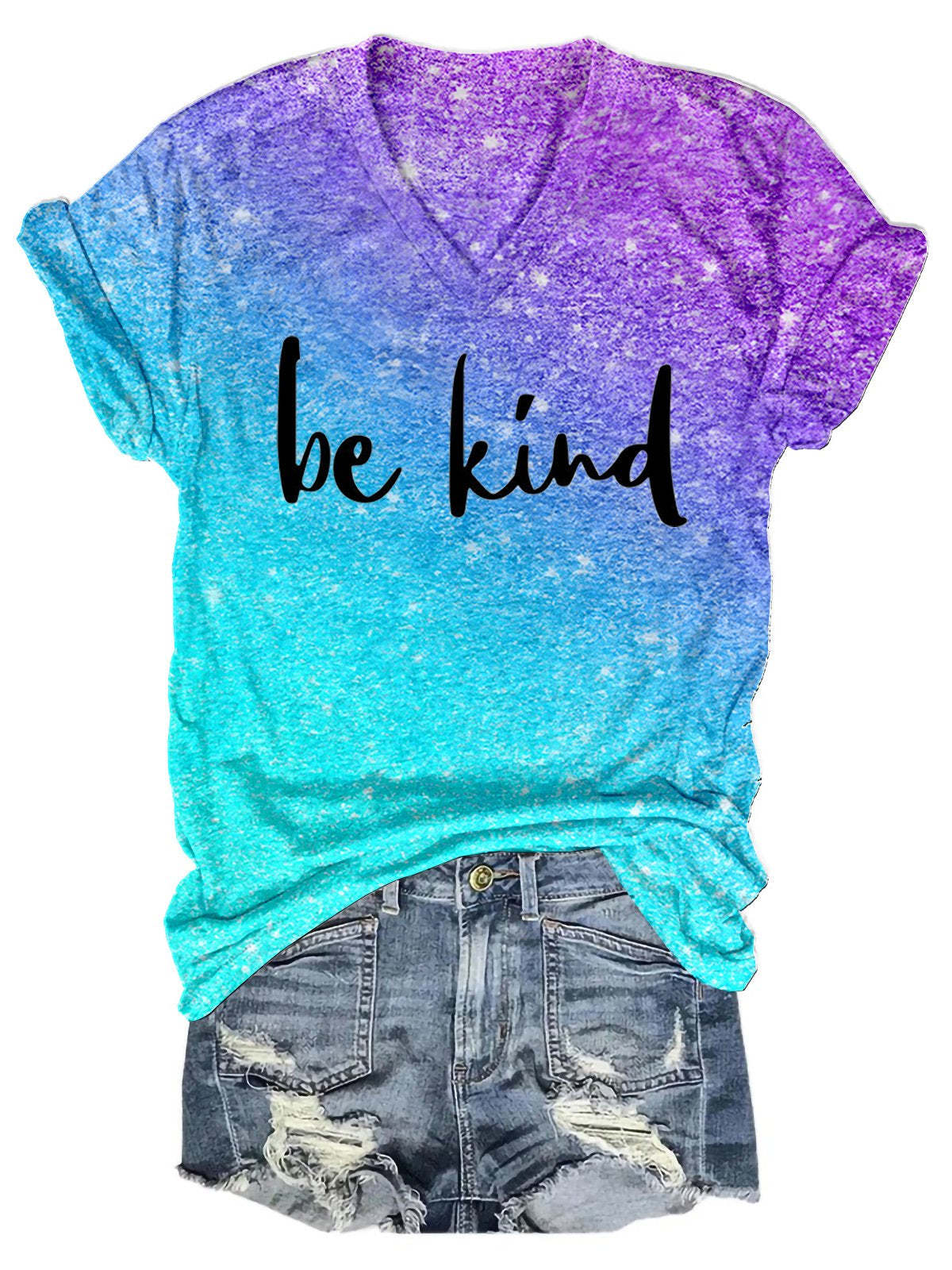 Women's Be Kind Print Casual  T-shirt-lovefitte