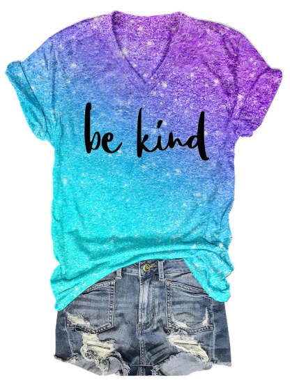 Women's Be Kind Print Casual  T-shirt-lovefitte
