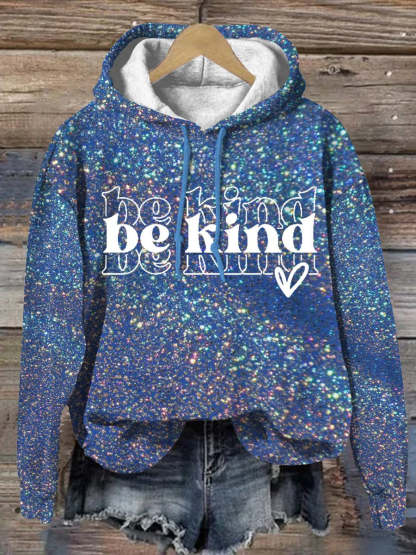 Women's Men's Unisex Shiny Multicolor Be Kind Suicide Prevention Mental Print Casual Hoodie-lovefitte