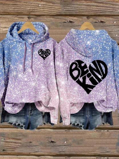 Unisex Women's Men's Love Be Kind Suicide Prevention Awareness Print Casual Hoodie-lovefitte