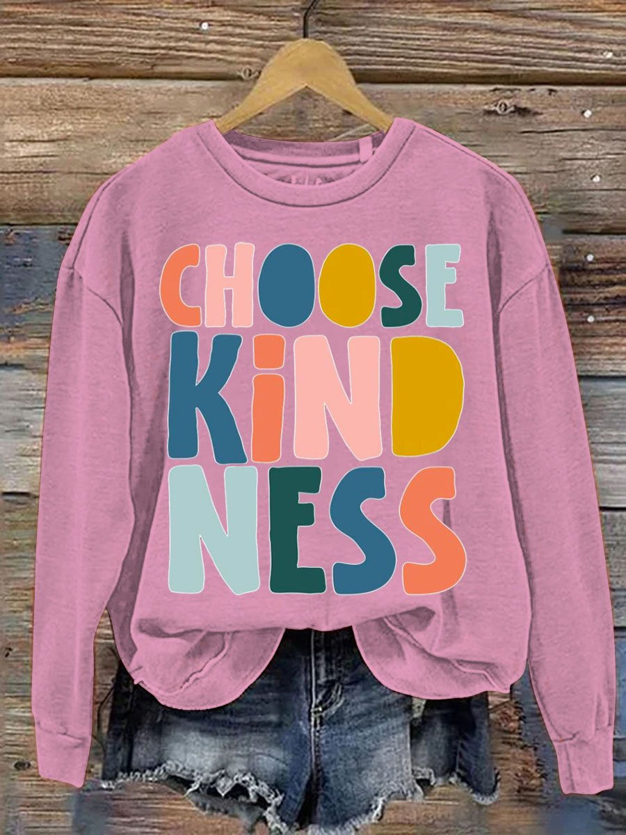 Choose Kindness Art Pattern Print Casual Sweatshirt-lovefitte