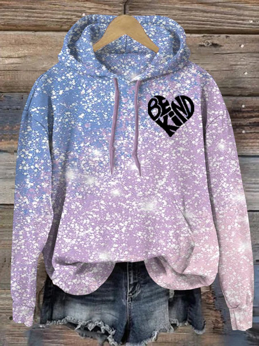 Unisex Women's Men's Love Be Kind Suicide Prevention Awareness Print Casual Hoodie-lovefitte