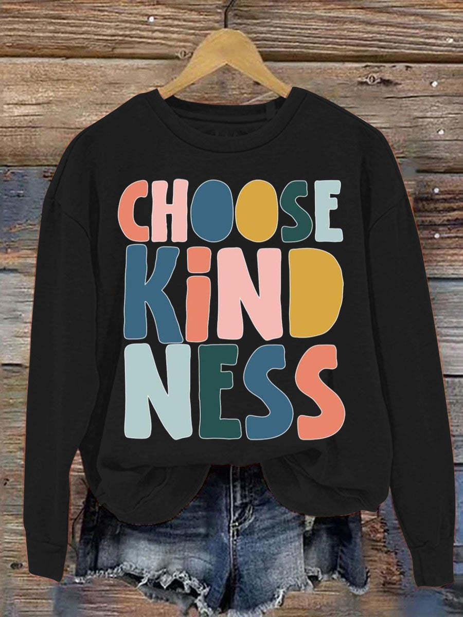 Choose Kindness Art Pattern Print Casual Sweatshirt-lovefitte