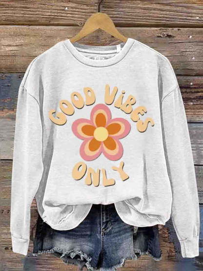 Mental Health Inspirational Kindness To Women's Soul Round Neck Casual Printed Sweatshirt-lovefitte