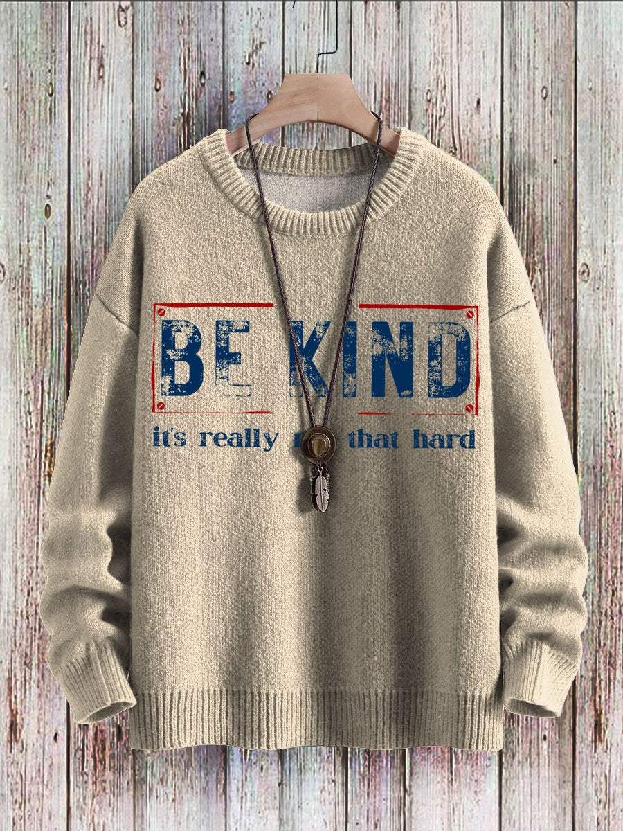 Be Kind It's Really Not That Hard Art Pattern Print Casual Knit Pullover Sweatshirt-lovefitte