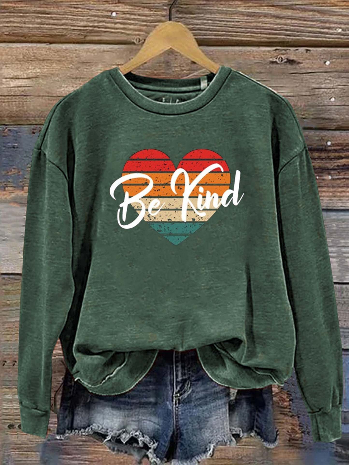 Be Kind Love Kindness Pride Rainbow Print Casual Sweatshirt-lovefitte