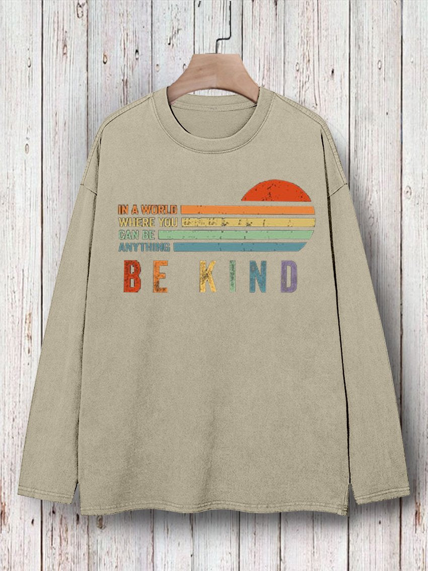 In A World Where You Can Be Anything Be Kind Suicide Prevention Mental Print T-shirt-lovefitte