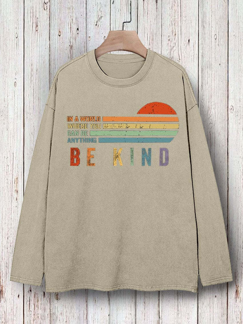 In A World Where You Can Be Anything Be Kind Suicide Prevention Mental Print T-shirt-lovefitte