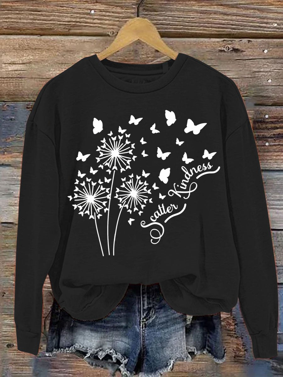 Scatter Kindness Art Pattern Print Casual Sweatshirt-lovefitte