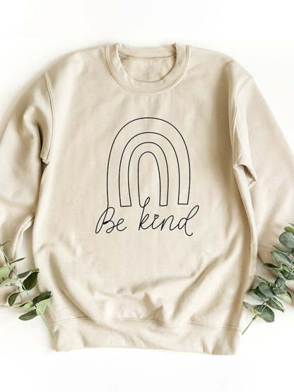 Rainbow Be Kind Suicide Prevention Mental Print Casual Sweatshirt-lovefitte